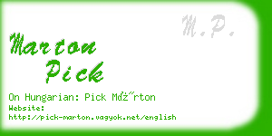 marton pick business card